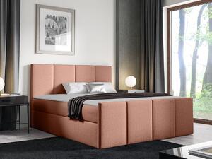 Hotelová manželská postel 140x200 MORALA - lososová + topper ZDARMA