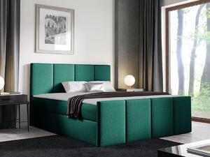Hotelová jednolůžková postel 120x200 MORALA - tmavá tyrkysová + topper ZDARMA