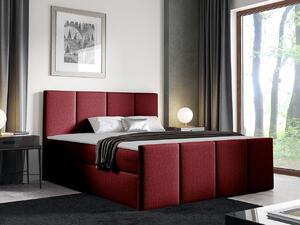 Hotelová manželská postel 180x200 MORALA - červená + topper ZDARMA