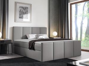 Hotelová manželská postel 160x200 MORALA - světlá šedá 2 + topper ZDARMA