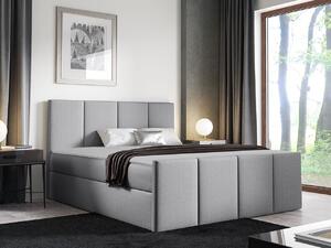 Hotelová manželská postel 140x200 MORALA - světlá šedá 1 + topper ZDARMA