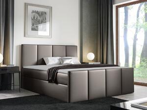 Hotelová manželská postel 140x200 MORALA - šedá ekokůže 1 + topper ZDARMA