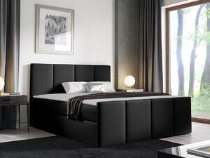 Hotelová manželská postel 140x200 MORALA - černá + topper ZDARMA