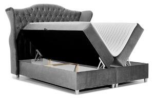 Kontinentální jednolůžková postel 120x200 NEIVA - béžová + topper ZDARMA