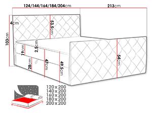 Americká jednolůžková postel 120x200 NATAL - modrá + topper ZDARMA