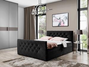 Americká manželská postel 160x200 NATAL - černá + topper ZDARMA