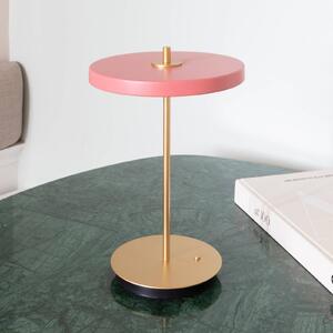 UMAGE LED stolní lampa Asteria Move, růžová/mosaz, 31 cm, stmívatelný, Fialová / růžová / barva růže, Obývací pokoj / jídelna, kov, Design