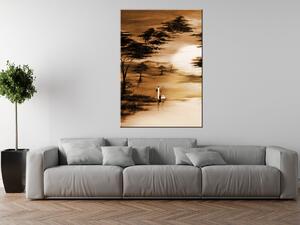 Ručně malovaný obraz Africký západ slunce Rozměry: 70 x 100 cm