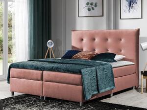 Jednolůžková čalouněná postel 120x200 RUFA - růžová + topper ZDARMA