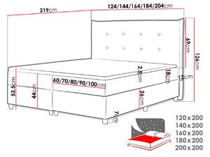Jednolůžková čalouněná postel 120x200 RUFA - béžová + topper ZDARMA