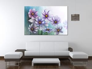 Ručně malovaný obraz Veselé kvítky Rozměry: 120 x 80 cm