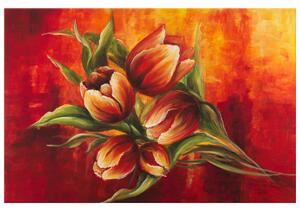Ručně malovaný obraz Abstraktní tulipány Rozměry: 120 x 80 cm