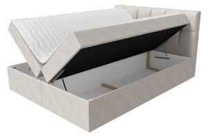 Hotelová manželská postel 200x200 KOLDBY - bílá ekokůže + topper ZDARMA