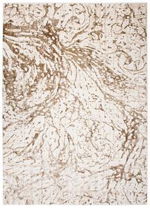 Makro Abra Moderní kusový koberec HERA H880R Abstraktní krémový hnědý Rozměr: 80x150 cm