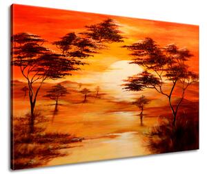 Ručně malovaný obraz Západ slunce Rozměry: 120 x 80 cm