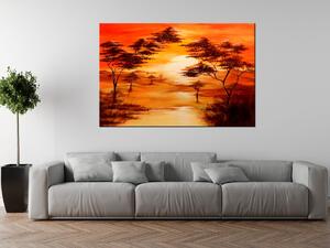 Ručně malovaný obraz Západ slunce Rozměry: 100 x 70 cm