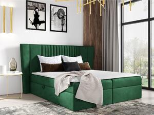 Hotelová manželská postel 140x200 SOLA - zelená + topper ZDARMA