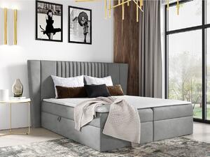 Hotelová manželská postel 200x200 SOLA - šedá 2 + topper ZDARMA