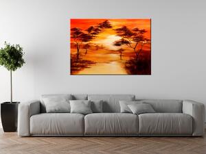 Ručně malovaný obraz Západ slunce Rozměry: 100 x 70 cm