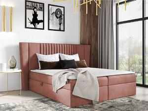 Hotelová manželská postel 140x200 SOLA - růžová + topper ZDARMA