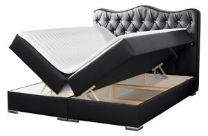 Kontinentální jednolůžková postel 120x200 TEJANA - grafitová ekokůže + topper ZDARMA