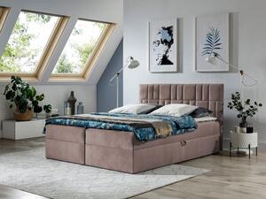 Americká manželská postel 160x200 TOMASA 3 - růžová + topper ZDARMA