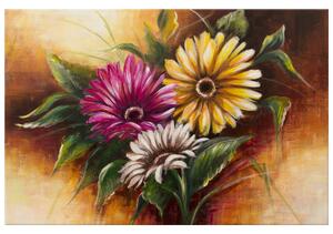 Ručně malovaný obraz Nádherná kytice květů Rozměry: 120 x 80 cm