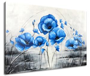 Ručně malovaný obraz Modré máky Rozměry: 115 x 85 cm