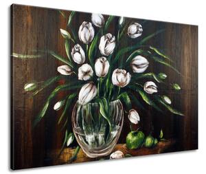 Ručně malovaný obraz Malované tulipány Rozměry: 120 x 80 cm
