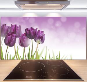 Panel do kuchyně Fialové tulipány pl-pksh-140x70-f-52340543