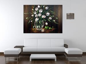 Ručně malovaný obraz Malované tulipány Rozměry: 100 x 70 cm