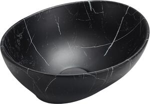 Mexen Elza, umyvadlo na desku 40,5x33x14 cm, imitace kamene-černá, 21014099