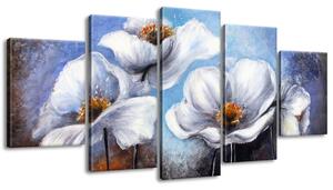 Ručně malovaný obraz Alpské máky - 5 dílný Rozměry: 150 x 105 cm