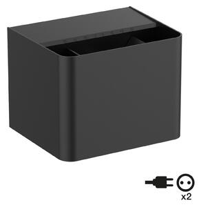 SLC venkovní nástěnné LED svítidlo Shadow se zásuvkami 787lm 2700/3000/4000K stmívatelné černé IP65