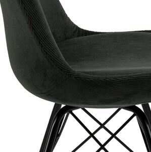 Tmavě zelená manšestrová židle Eris