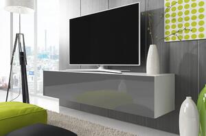 Stolek pod televizi LODI - šířka 160 cm, bílý / šedý