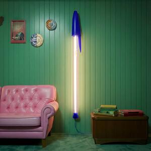 SELETTI LED závěsné světlo BIC, modré, délka 173 cm, Modrá, Obývací pokoj / jídelna, Plast, Design