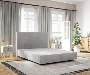 DELIFE Boxspring postel Dream-Well 160×200 cm manšestr stříbrná šedá