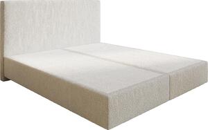 DELIFE Boxspring postel Dream-Well 180×200 cm bouclé krémová bílá bez nohou