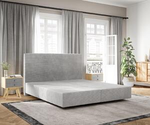 DELIFE Boxspring postel Dream-Well 180×200 cm manšestr stříbrná