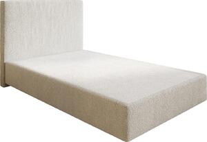 DELIFE Boxspring postel Dream-Well 120×200 cm bouclé krémová bílá bez nohou