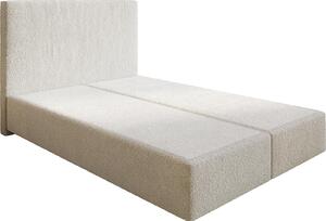DELIFE Boxspring postel Dream-Well 140×200 cm bouclé krémová bílá bez nohou
