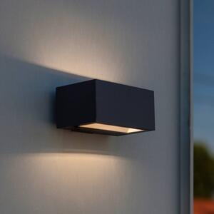 LUTEC Venkovní nástěnné svítidlo GEMINI, tmavě šedá, 14 cm, IP54, světlo směřující, Hliník / šedá / zinek, Hliník, Moderní, Nástěnné svítidlo