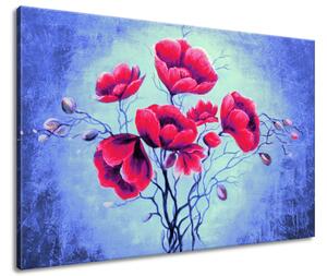 Ručně malovaný obraz Jemný červený mák Rozměry: 100 x 70 cm