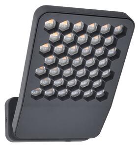 LUTEC Venkovní nástěnné svítidlo ATLANTIS, tmavě šedé, 22 cm, kov, IP54, Hliník / šedá / zinek, Hliník, Moderní