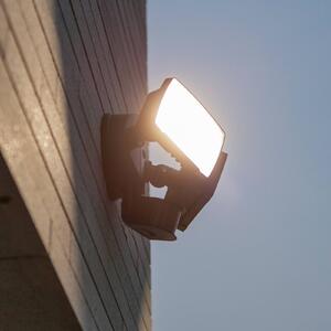 LUTEC Venkovní nástěnný reflektor s LED a senzorem CHIMERA, černý, 2 žárovky, IP54, Černá, Plast, Nástěnné bodové svítidlo