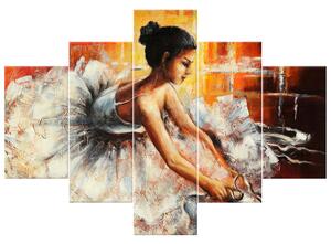 Ručně malovaný obraz Nádherná tanečnice - 5 dílný Rozměry: 100 x 70 cm