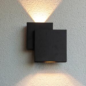 LUTEC Venkovní nástěnné svítidlo RIALTO, černé, 20 cm, IP44, světlo směřující, Černá, Hliník, Moderní, Nástěnné svítidlo / světlem dolů