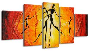 Ručně malovaný obraz Nádherný tanec - 5 dílný Rozměry: 100 x 70 cm