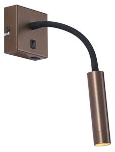 Moderní bronzová nástěnná lampa s portem USB-C - Gosna